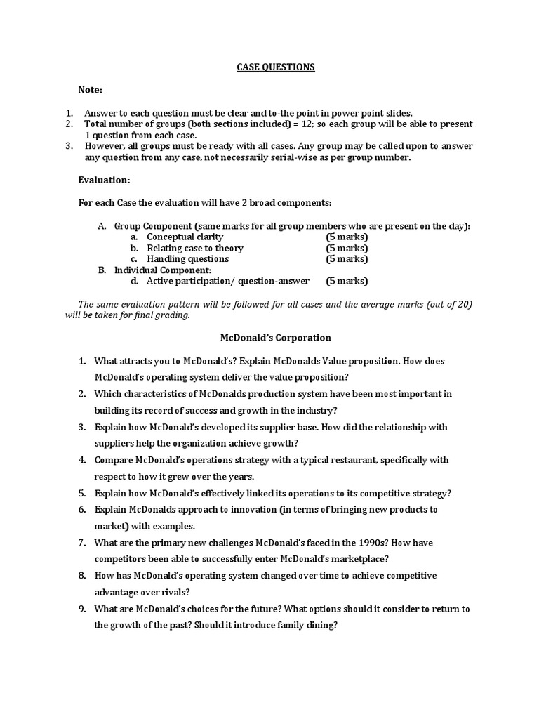 Case Questions | PDF | Economies | Business