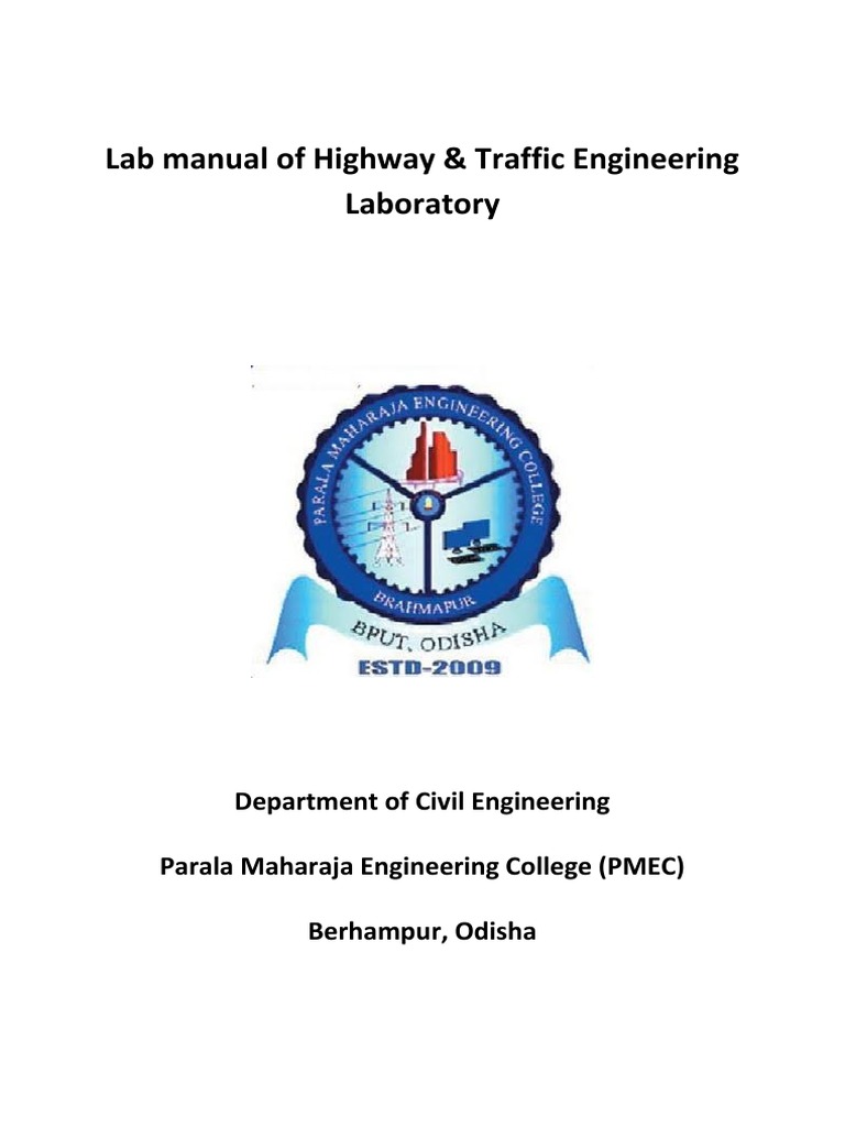 Lab Manual of Highway & Traffic Engineering Laboratory PDF Concrete