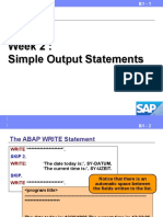 Week 2: Simple Output Statements