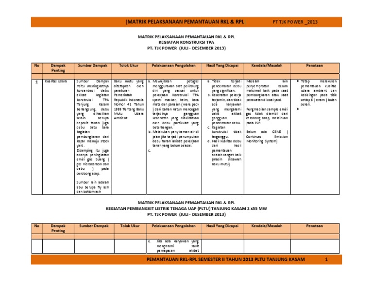 CONTOH MATRIK RKL | PDF