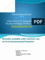 Environmental Law Class: B.A.LL.B. Semester: VTH Faculty Incharge: DR - Puja Jaiswal