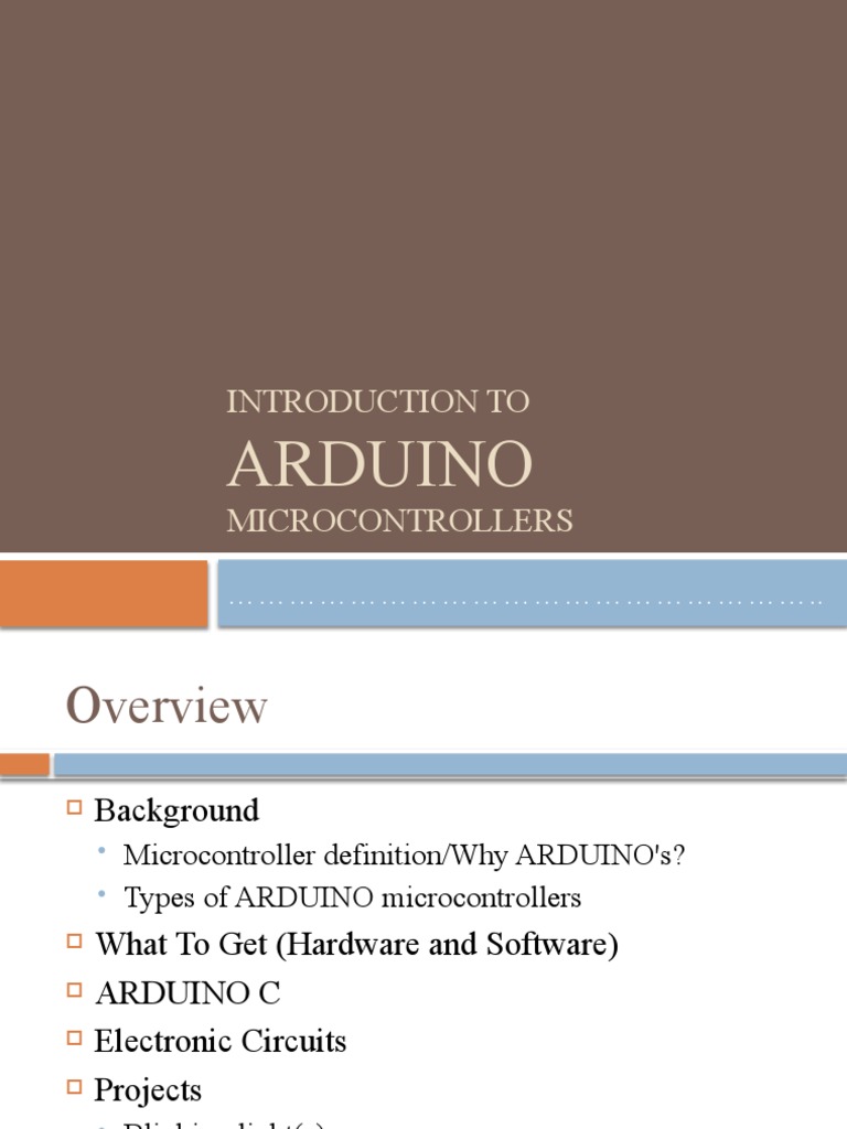 Arduino: Introduction To Microcontrollers | PDF | Arduino | Software ...