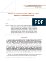 Childrens Coordination of Linguistic and Numeric Units in Mathematical Argumentative Writing 5714