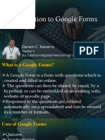 Introduction To Google Forms: Darwin C. Navarro