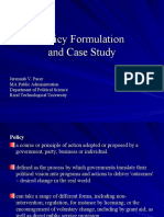 Policy Formulation and Case Study Analysis