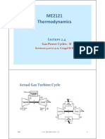 ME2121 Thermodynamics: Gas Power Cycles - II