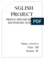 English Project: Prince Srivari Senior Secondary School