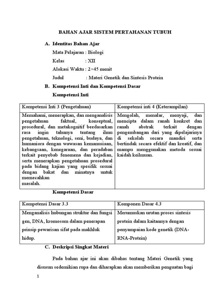 Materi Genetik dan Sintesis Protein | PDF | Sains & Matematika