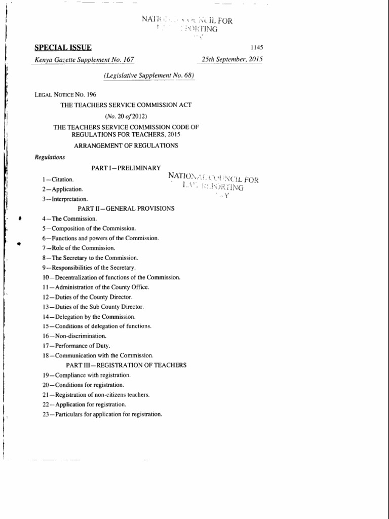 Tsc Code Of Regulations For Teachers 2015 Pdf Download Kenya