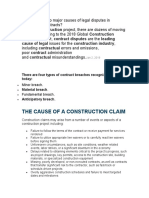 The Cause of A Construction Claim