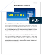 Factors Affecting Solubility