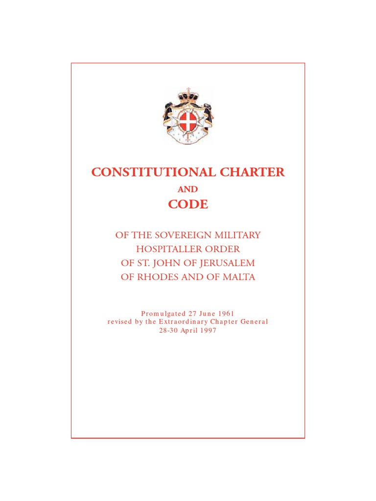 Sovereign Order of Malta Constitutional Charter and Code PDF Holy See