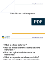 Ethical Issues in Management: Amity Business School