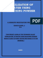 Sterilization of Water Using Bleaching Powder: A Chemistry Investigatory Progect