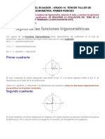 Funciones Trigonométricas en Los Cuadrantes
