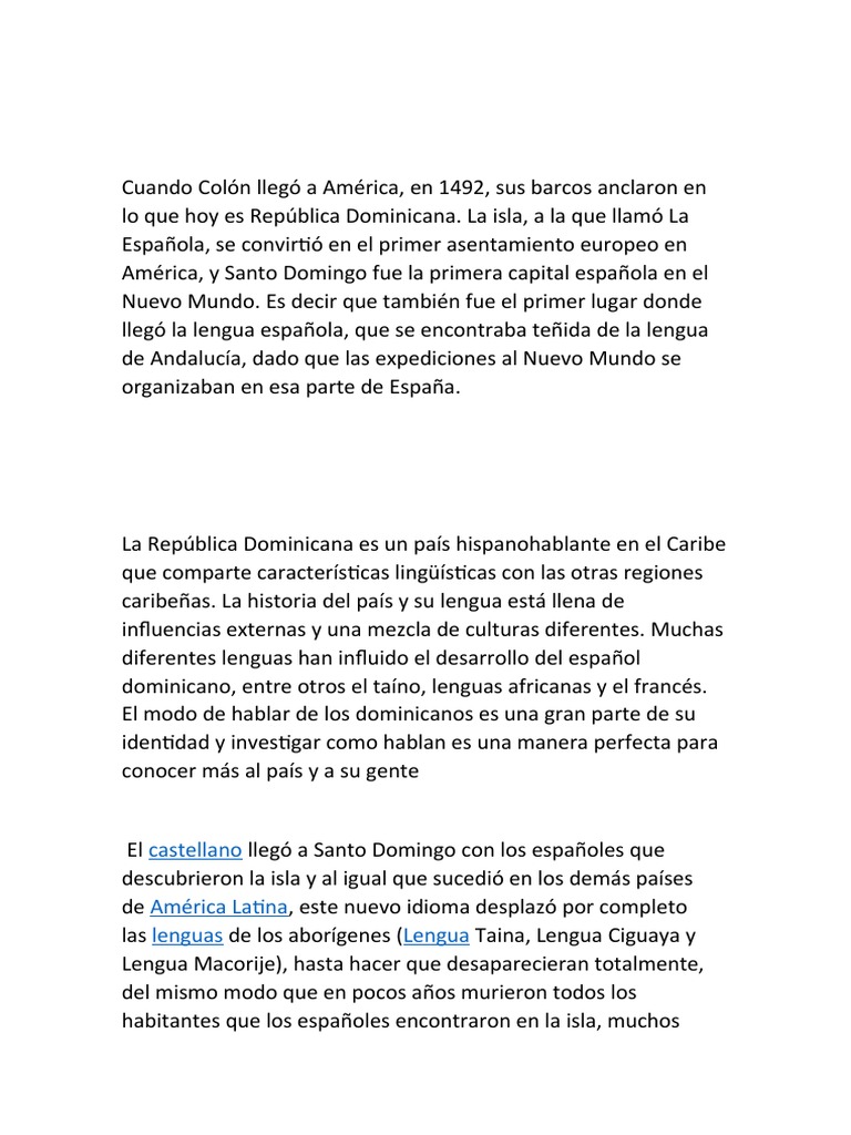 El Español en America | PDF | Lengua española | Comunicación humana