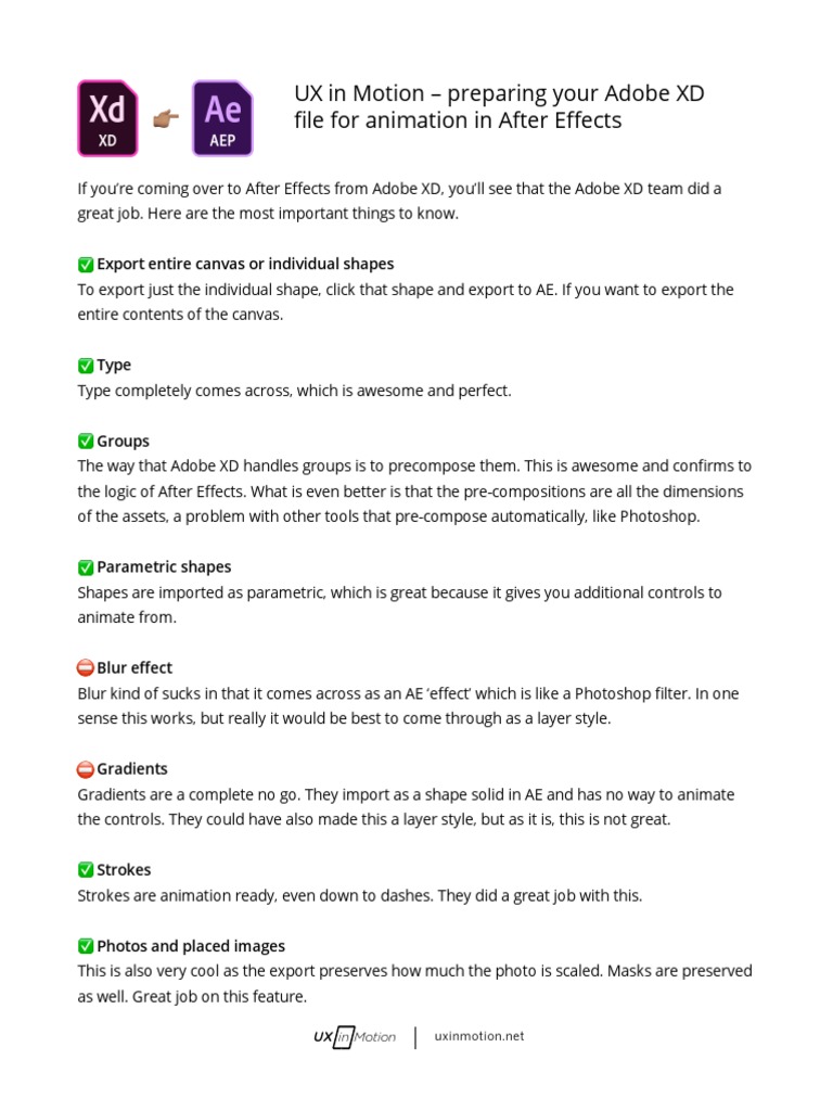 Adobe XD to After Effects Guide | PDF | Computers