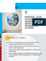 Personal, Legal, Ethical, and Organizational Issues of Information Systems