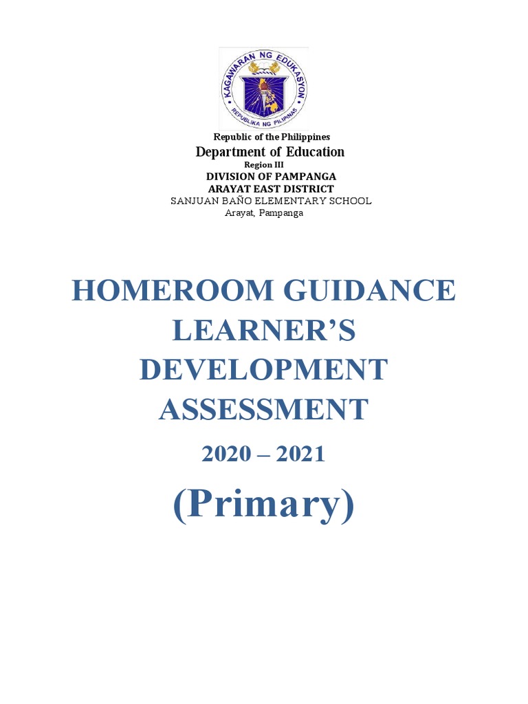 Homeroom Guidance Learner'S Development Assessment: (Primary) | PDF ...