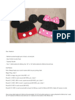 Mickey Minnie Hat Pattern