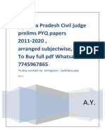 Madhya Pradesh Civil Judge Prelims PYQ Papers 2011-2020, Arranged Subjectwise, To Buy Full PDF Whatsapp - 7745967865