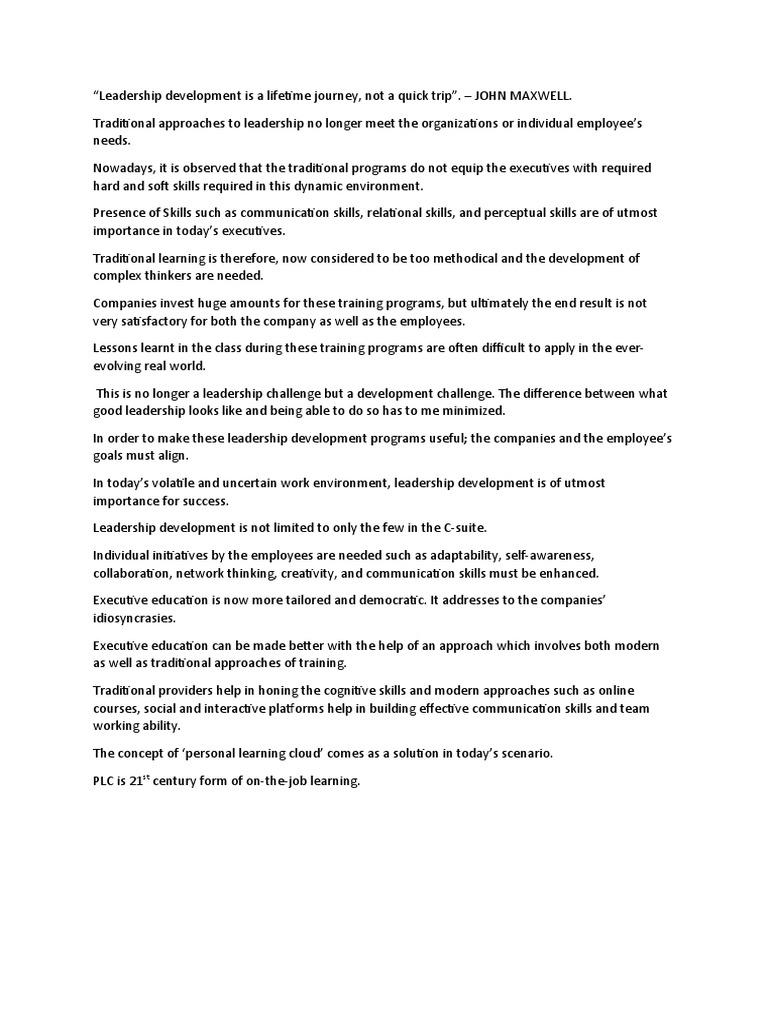 Evolving Leadership Development Strategies | PDF | Career & Growth ...