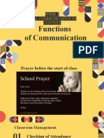 Functions of Communication: Week 2 Oral Communication in Context