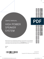 High Power Speaker System: Simple Manual