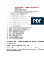 Tcodes For Configuring Assets Accounting: Describe The T Codes Step Wise in Asset Accounting Module