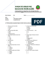 PAI SDIT Madani Indragiri Semester Ganjil 2020-2021