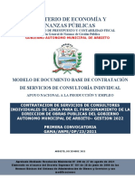 Modelo de contratación de consultoría individual para obras públicas