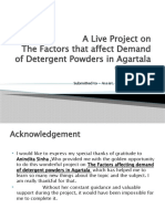 A Live Project On The Factors That Affect Demand of Detergent Powders in Agartala