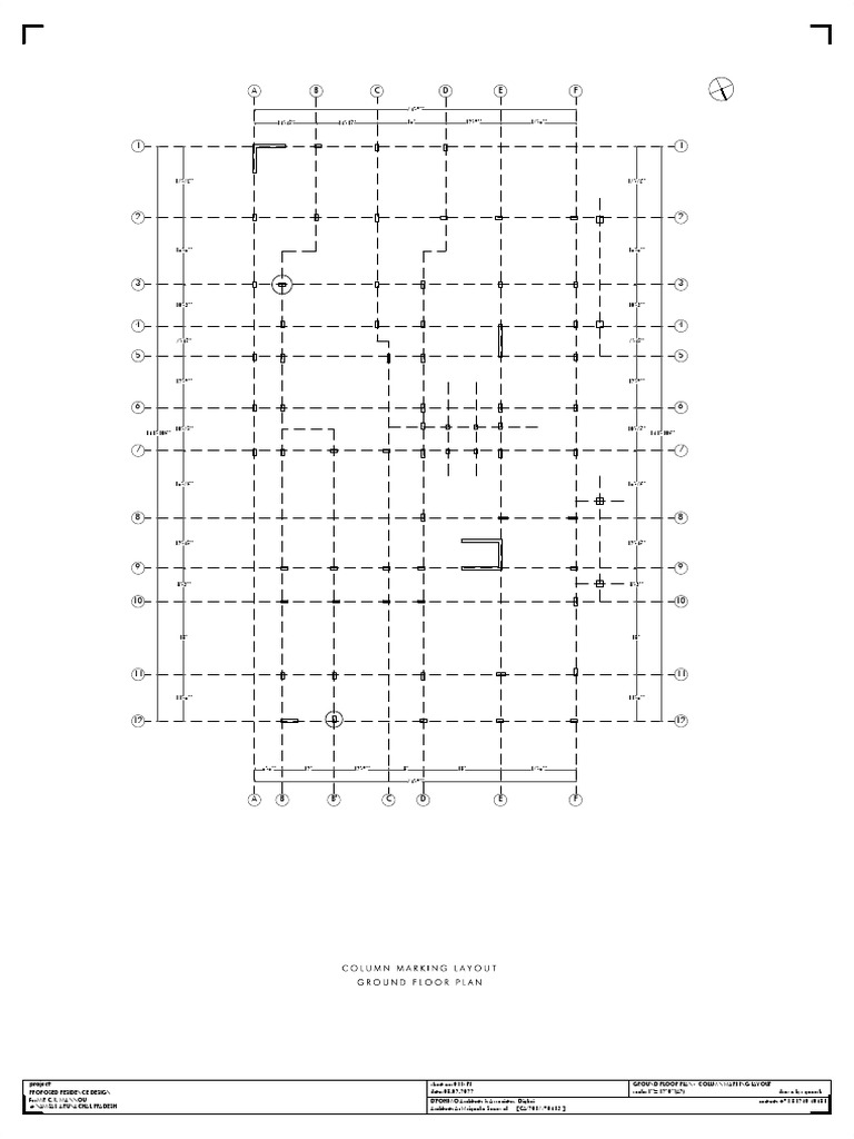 Ground Floor Column Marking Layout | PDF | Design