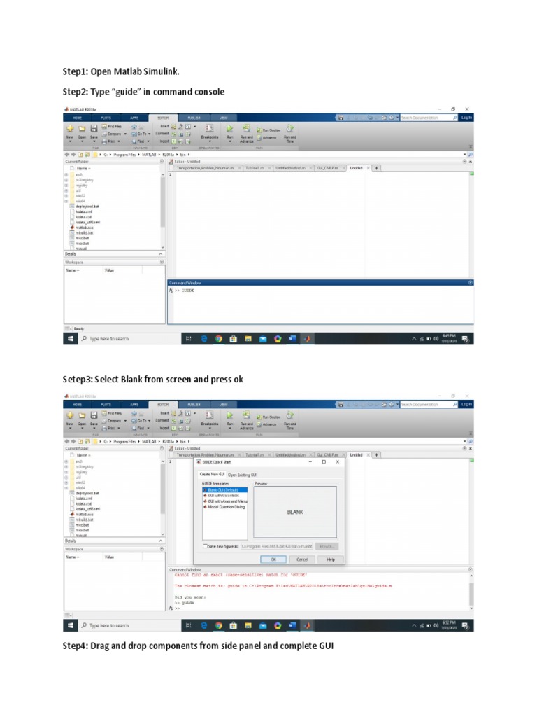 Step1: Open Matlab Simulink. Step2: Type 