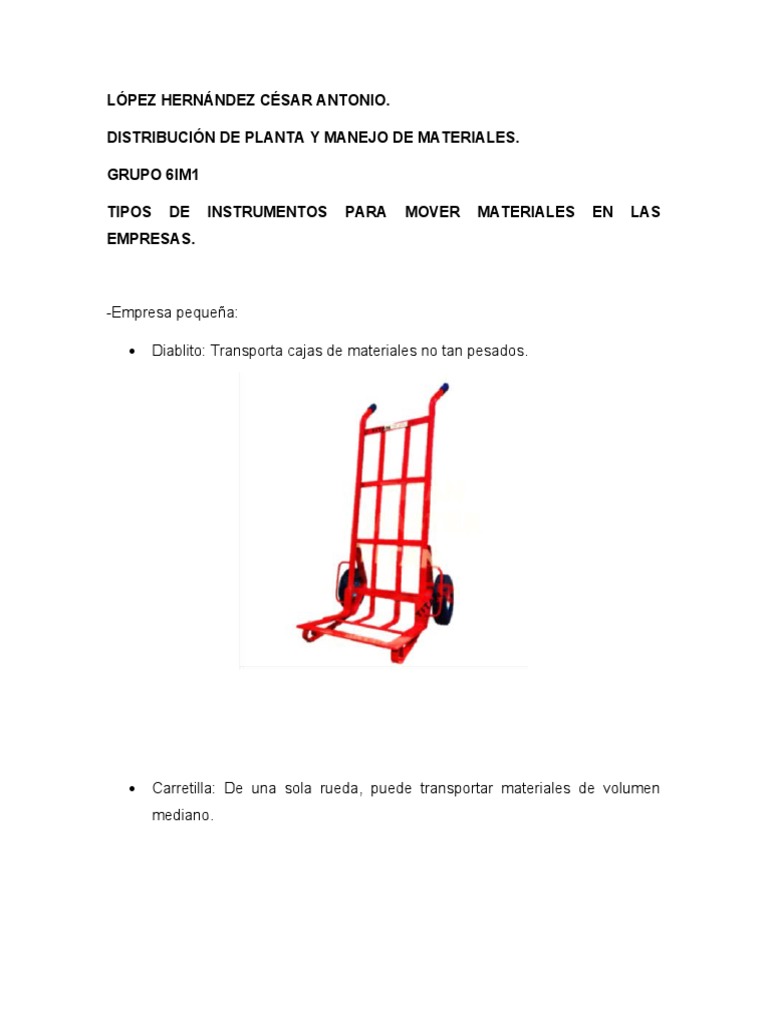 Instrumentos para Manejo de Materiales | PDF | Máquina elevadora