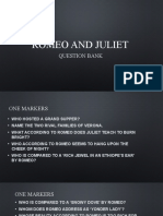 Romeo and Juliet: Question Bank