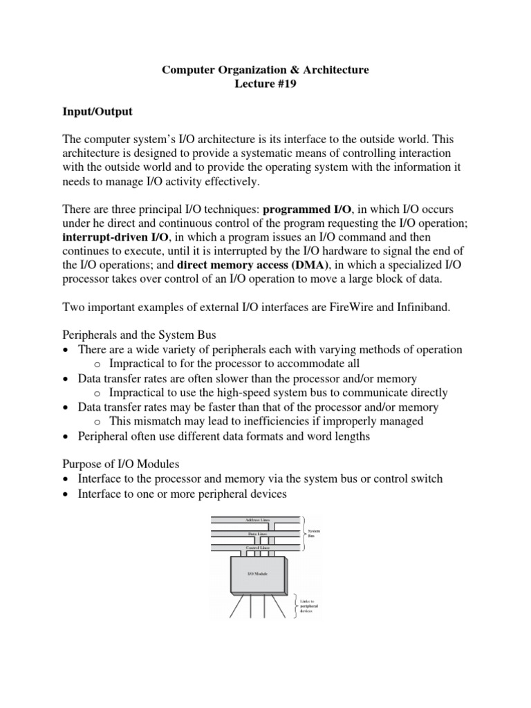 I/O Modules in Computer Architecture | PDF
