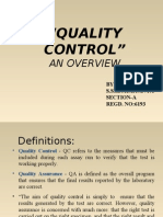 "Quality Control": An Overview