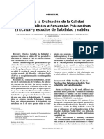 Test para La Evaluación de La Calidad de Vida en Adictos A Sustancias Psicoactivas. TECVASP