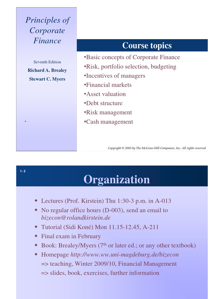 Principle of Corporate Finance | PDF | Net Present Value | Present Value