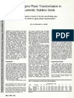 The Sigma Phase Transformation in Austenitic Stainless Steels