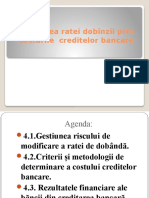 Gestiunea Ratei Dobînzii Prin Costurile Creditelor Bancare: Tema 4