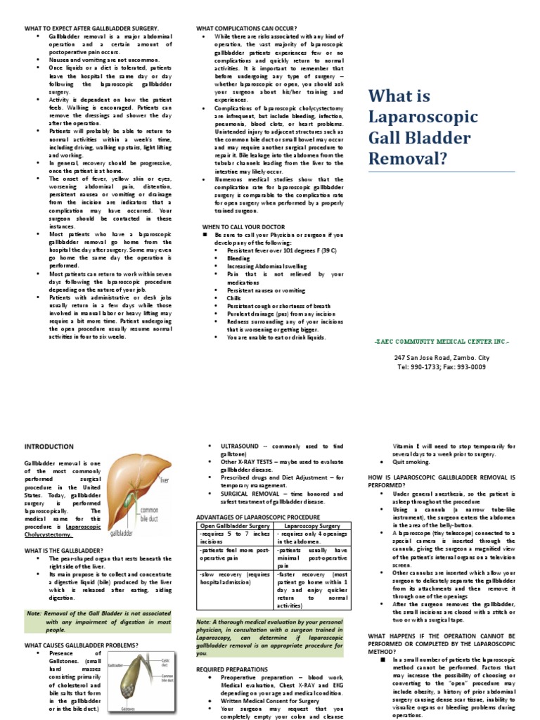 Gallbladder Surgery Recovery Guide | PDF | Bile | Gallbladder
