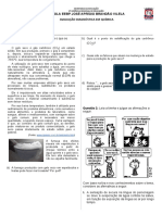 Diagnóstico 3º ano - QUÍMICA