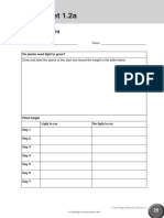 Worksheet 1.2a: Plants Need Light