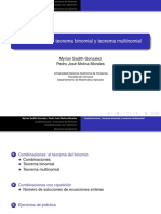 Combinaciones, Teorema Binomial y Teorema Multinomial