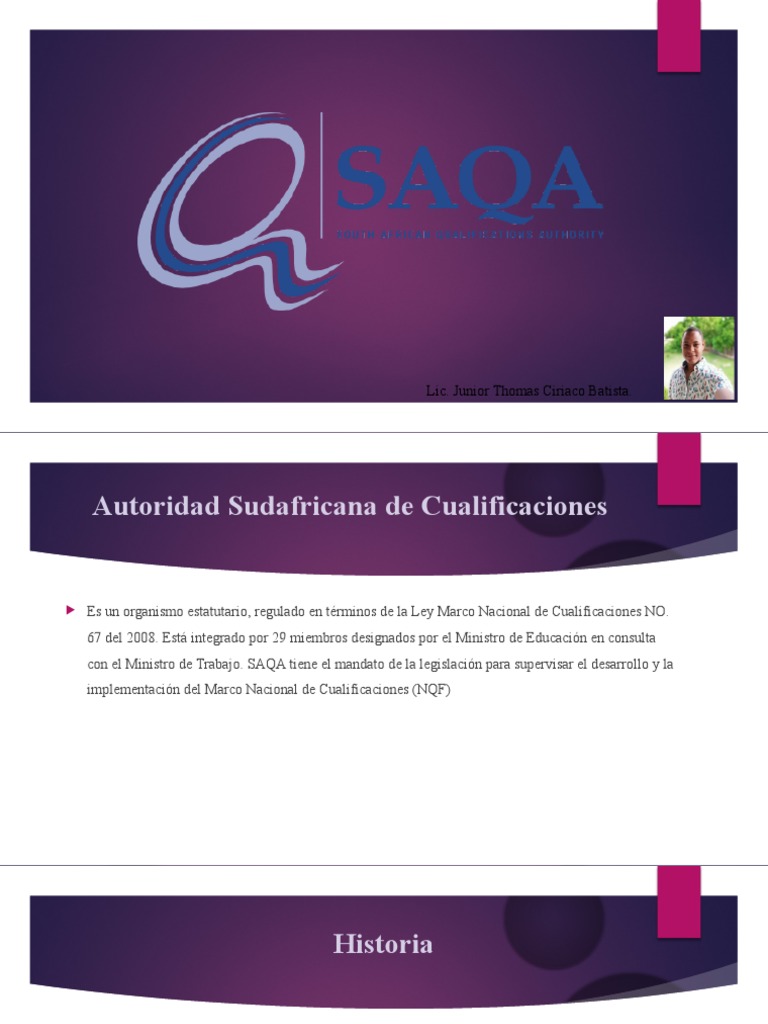 SAQA Presentacion JR | PDF | Educación más alta