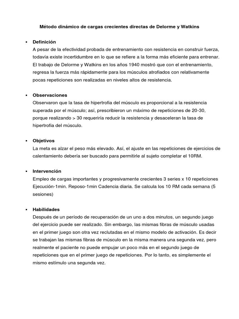 DeLorme y Watkins | PDF | Músculo | Contracción muscular