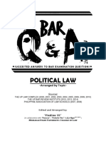 Political Law: Suggested Answers To Bar Examination Questions