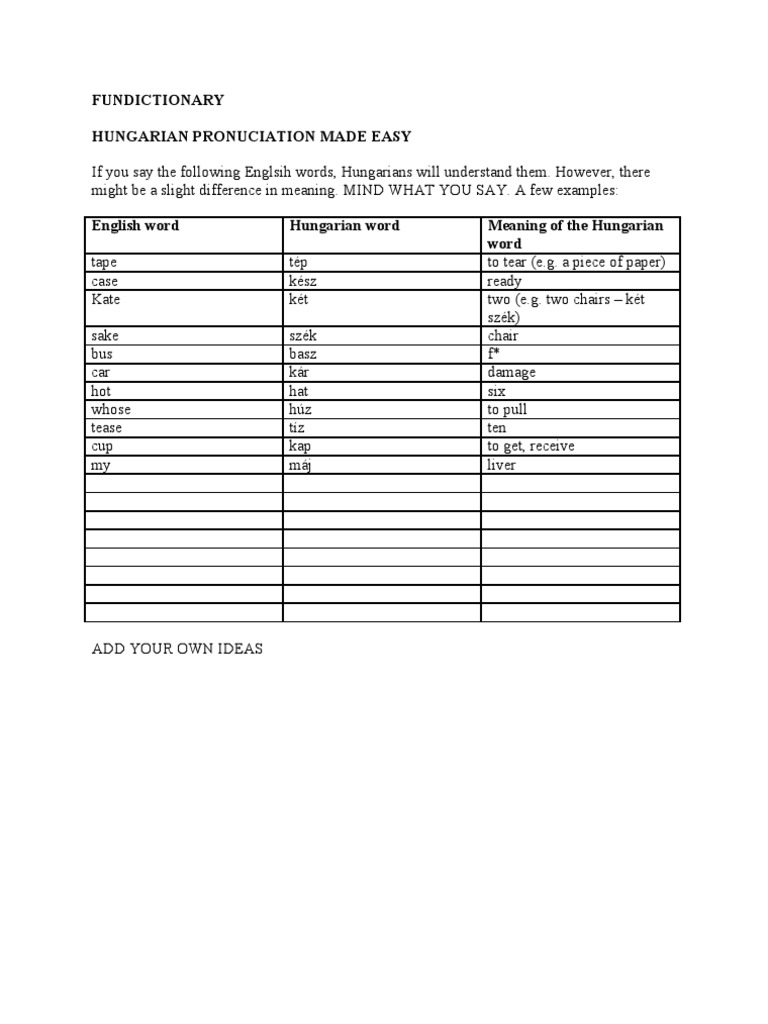4 Fun Dictionary | PDF
